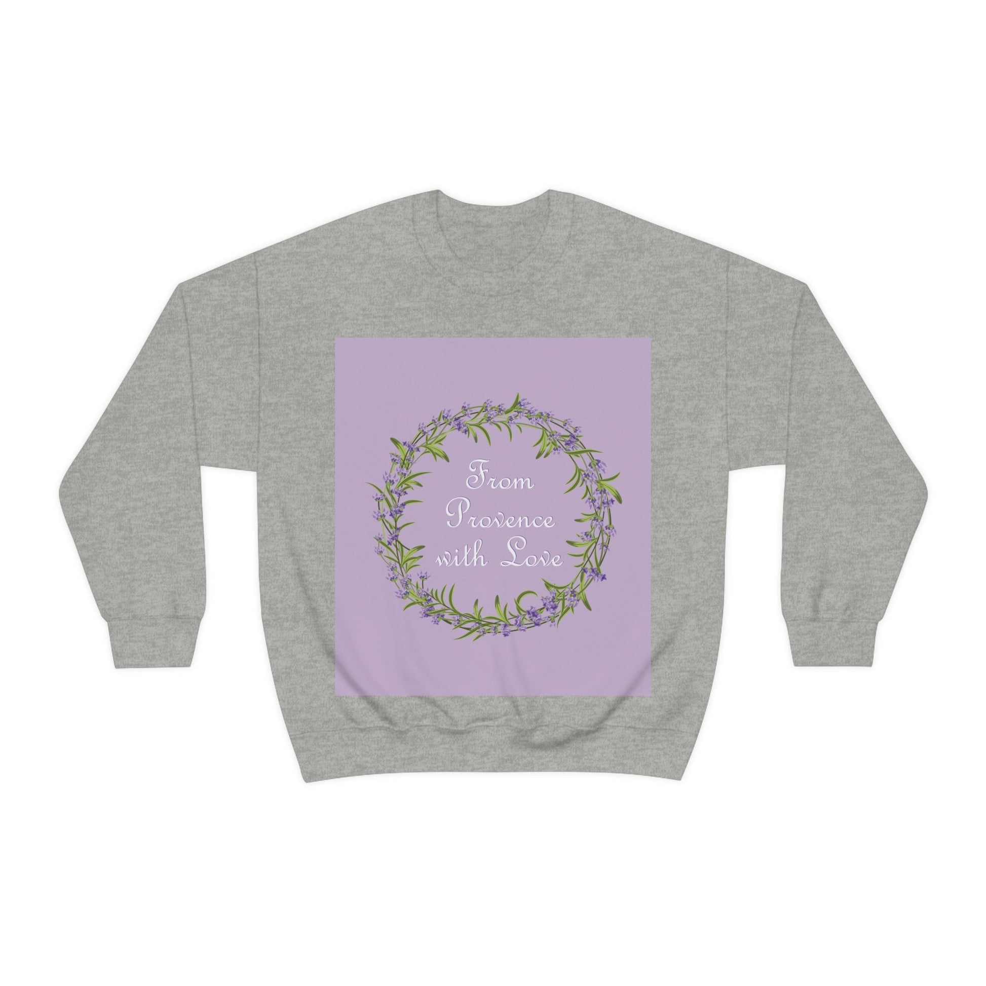 From Provence with love Lavender Frame  Minimal Art Unisex Heavy Blend™ Crewneck Sweatshirt Ichaku [Perfect Gifts Selection]