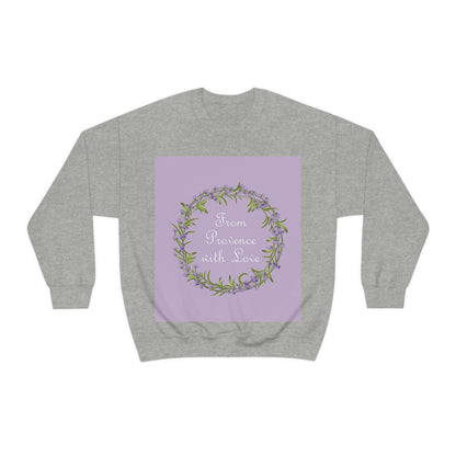 From Provence with love Lavender Frame  Minimal Art Unisex Heavy Blend™ Crewneck Sweatshirt Ichaku [Perfect Gifts Selection]