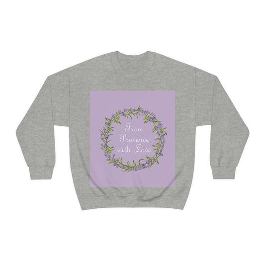 From Provence with love Lavender Frame  Minimal Art Unisex Heavy Blend™ Crewneck Sweatshirt Ichaku [Perfect Gifts Selection]