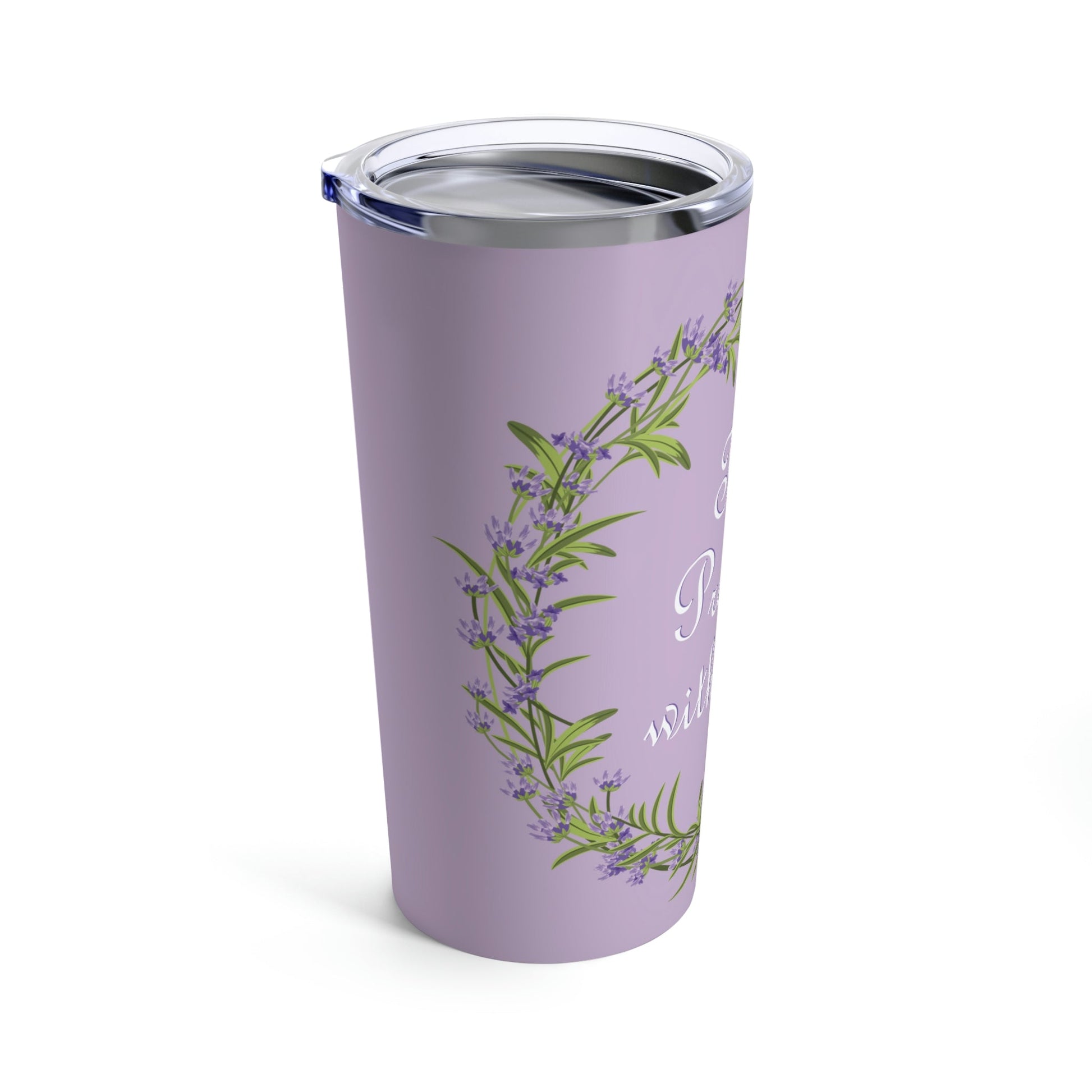 From Provence with love Lavender Frame Stainless Steel Hot or Cold Vacuum Tumbler 20oz Ichaku [Perfect Gifts Selection]