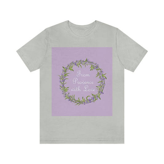 From Provence with love Lavender Frame Unisex Jersey Short Sleeve T-Shirt Ichaku [Perfect Gifts Selection]