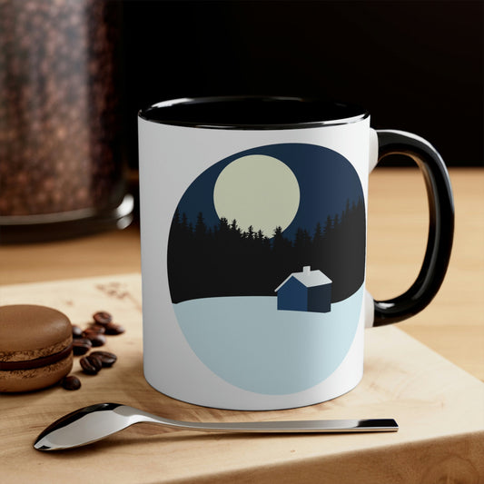 Frosty Morning Forest Minimal Art Classic Accent Coffee Mug 11oz Ichaku [Perfect Gifts Selection]