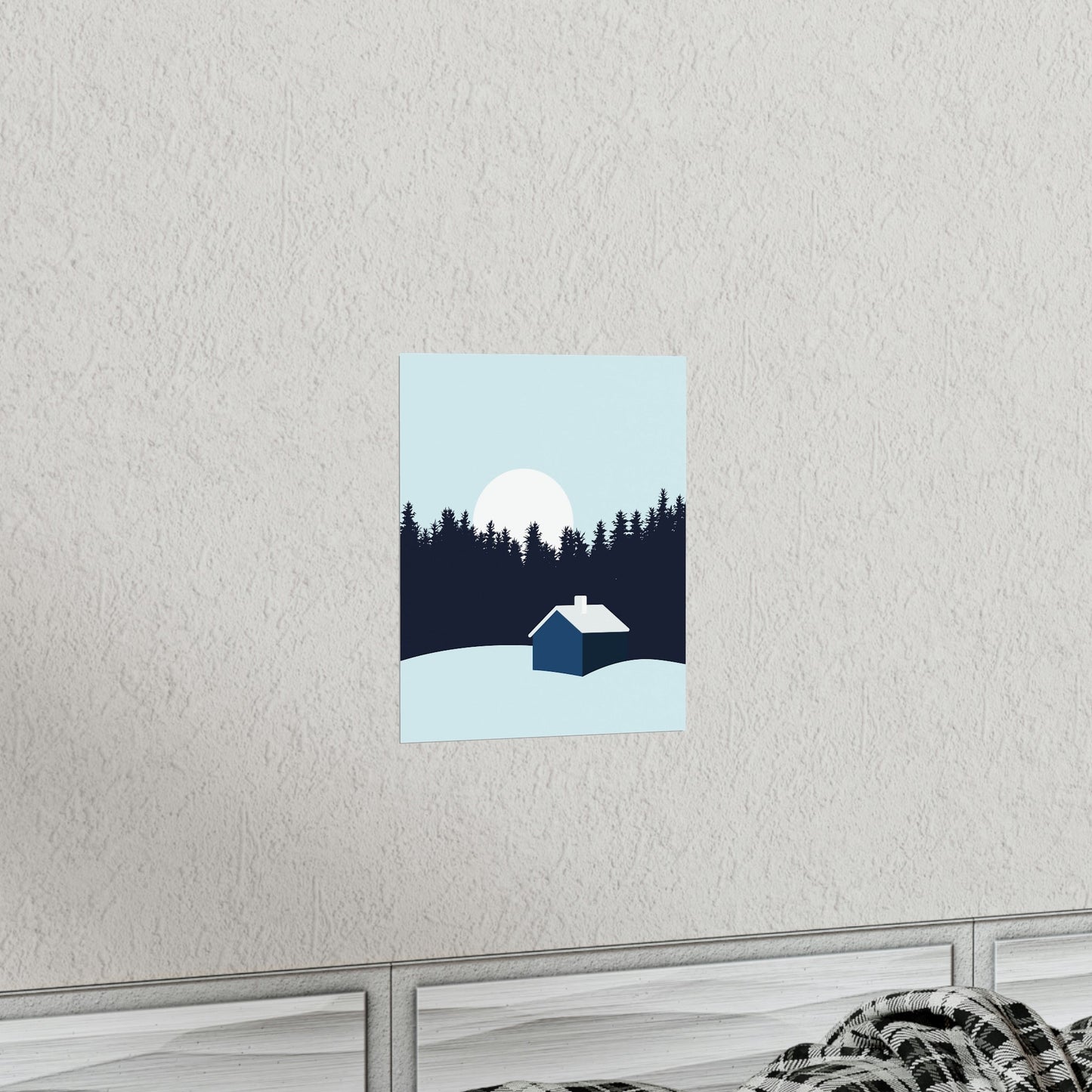 Frosty Morning Forest Minimal Art Premium Matte Vertical Posters Ichaku [Perfect Gifts Selection]