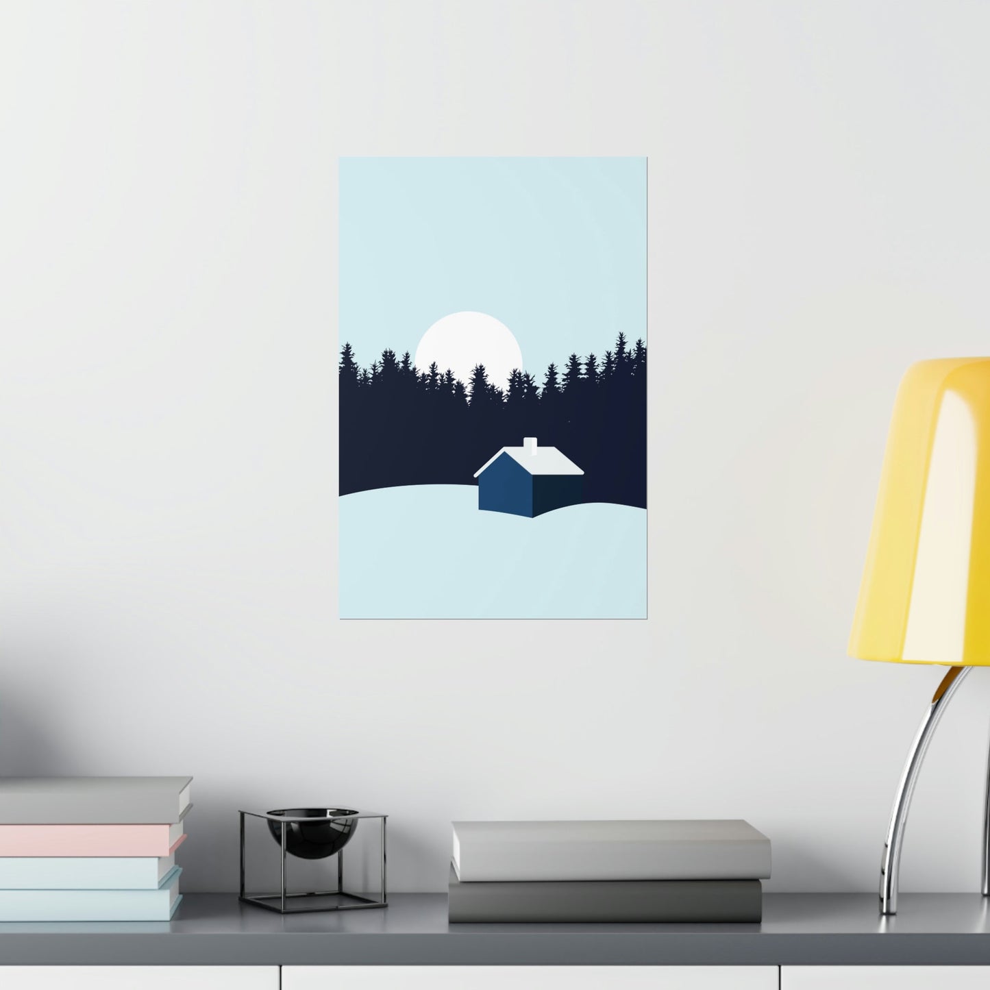 Frosty Morning Forest Minimal Art Premium Matte Vertical Posters Ichaku [Perfect Gifts Selection]