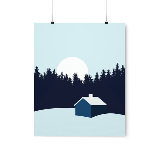 Frosty Morning Forest Minimal Art Premium Matte Vertical Posters Ichaku [Perfect Gifts Selection]