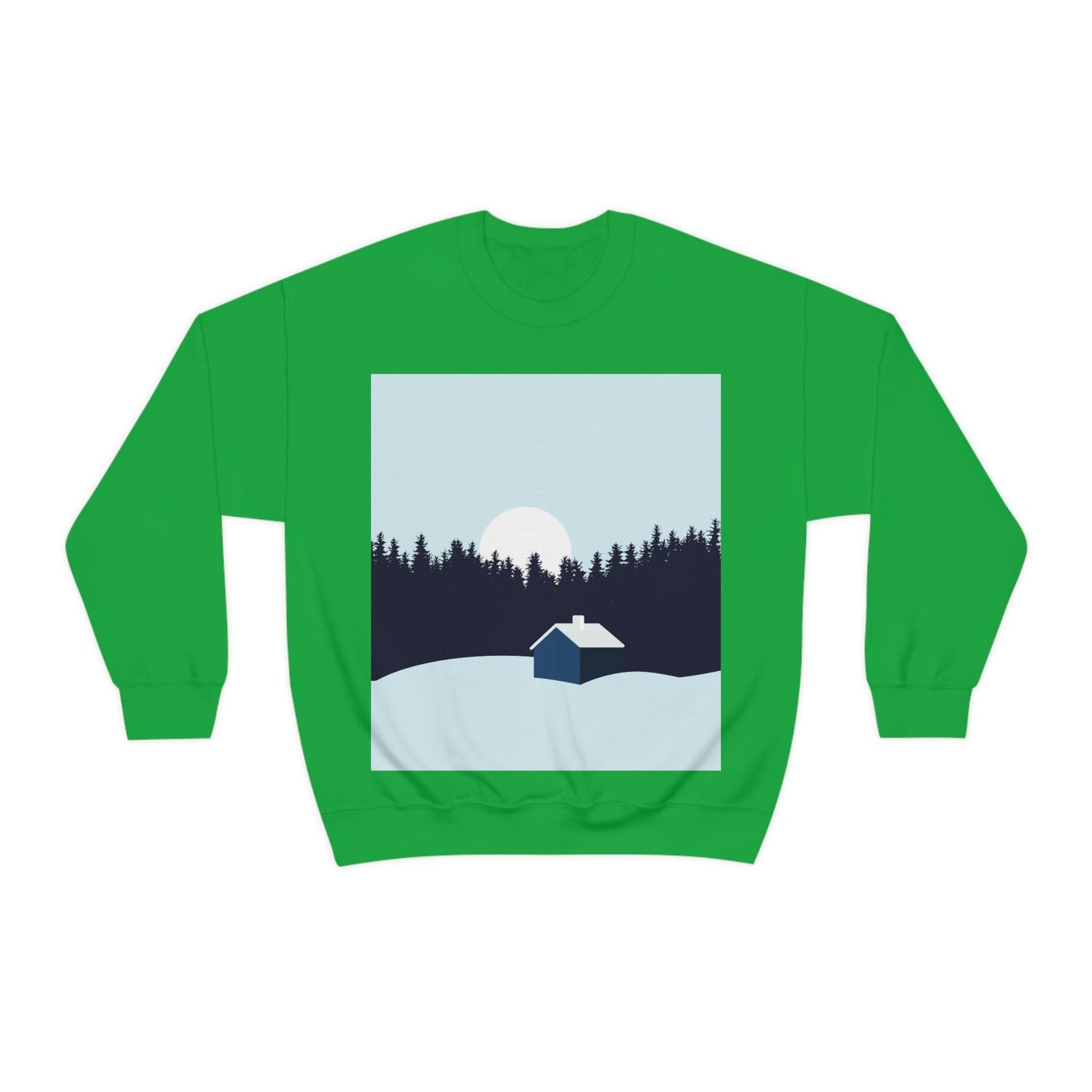 Frosty Morning Forest Minimal Art Unisex Heavy Blend™ Crewneck Sweatshirt Ichaku [Perfect Gifts Selection]