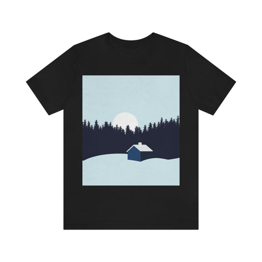 Frosty Morning Forest Minimal Art Unisex Jersey Short Sleeve T-Shirt Ichaku [Perfect Gifts Selection]