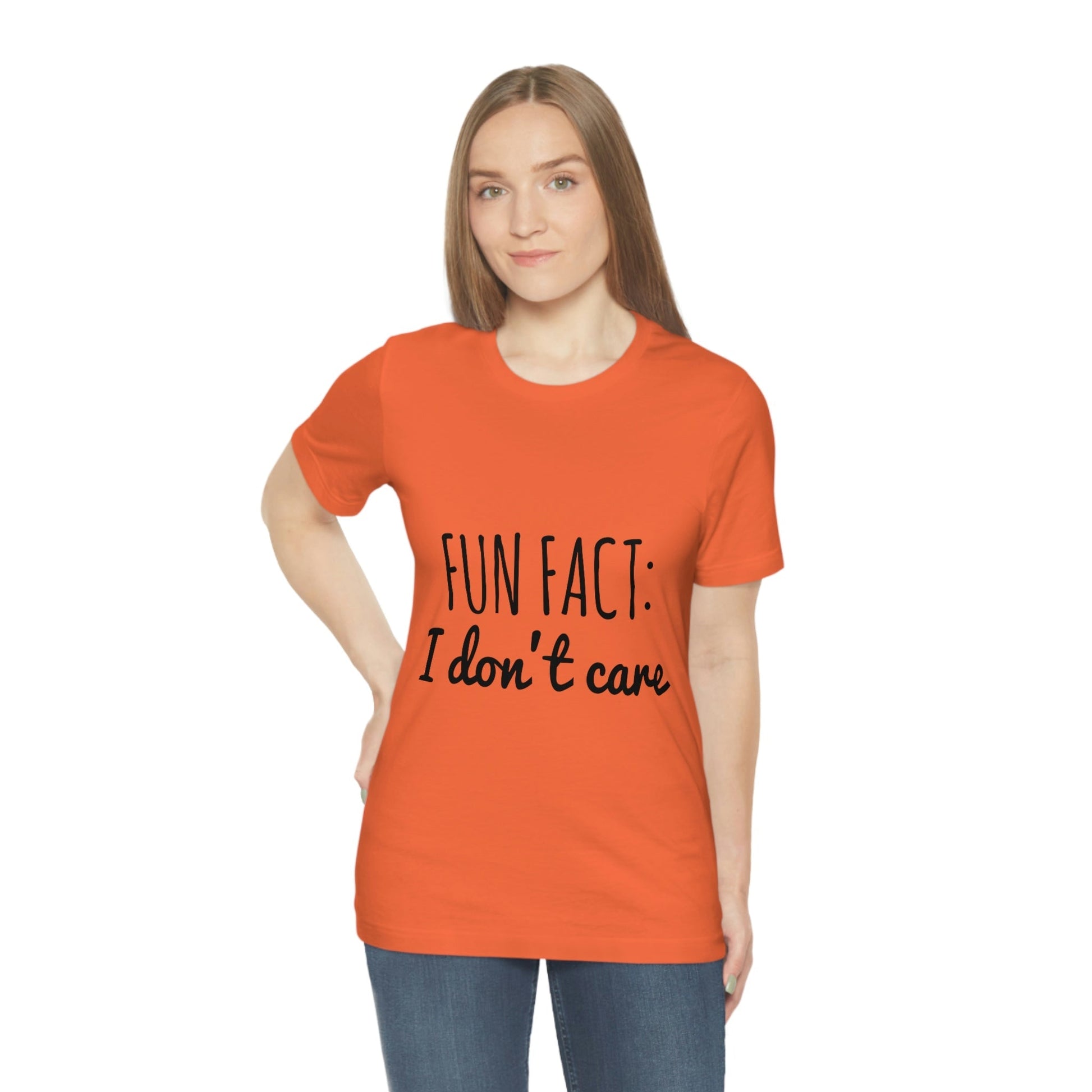 Fun Fact I don`t Care Humor Quotes Unisex Jersey Short Sleeve T-Shirt Ichaku [Perfect Gifts Selection]