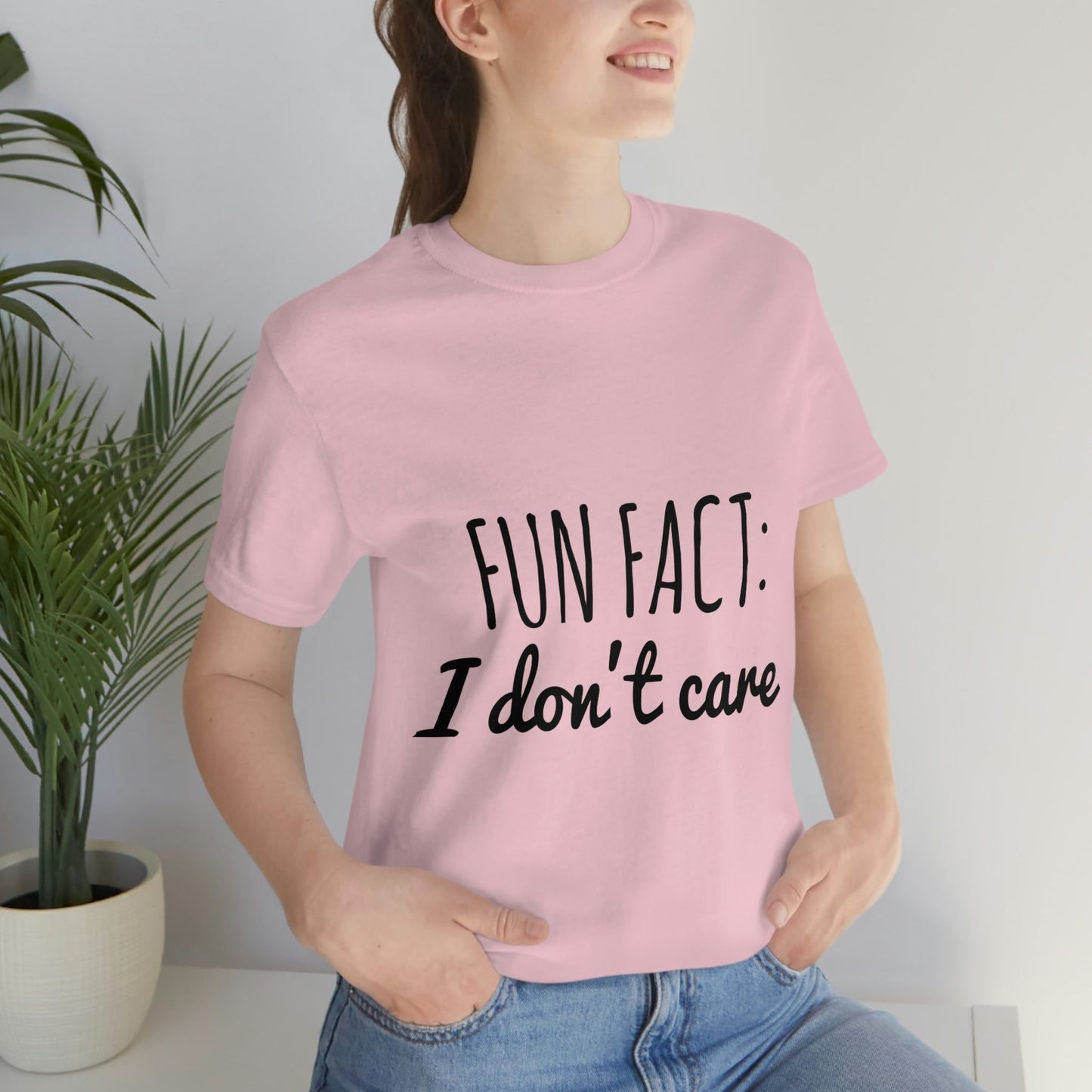 Fun Fact I don`t Care Humor Quotes Unisex Jersey Short Sleeve T-Shirt Ichaku [Perfect Gifts Selection]