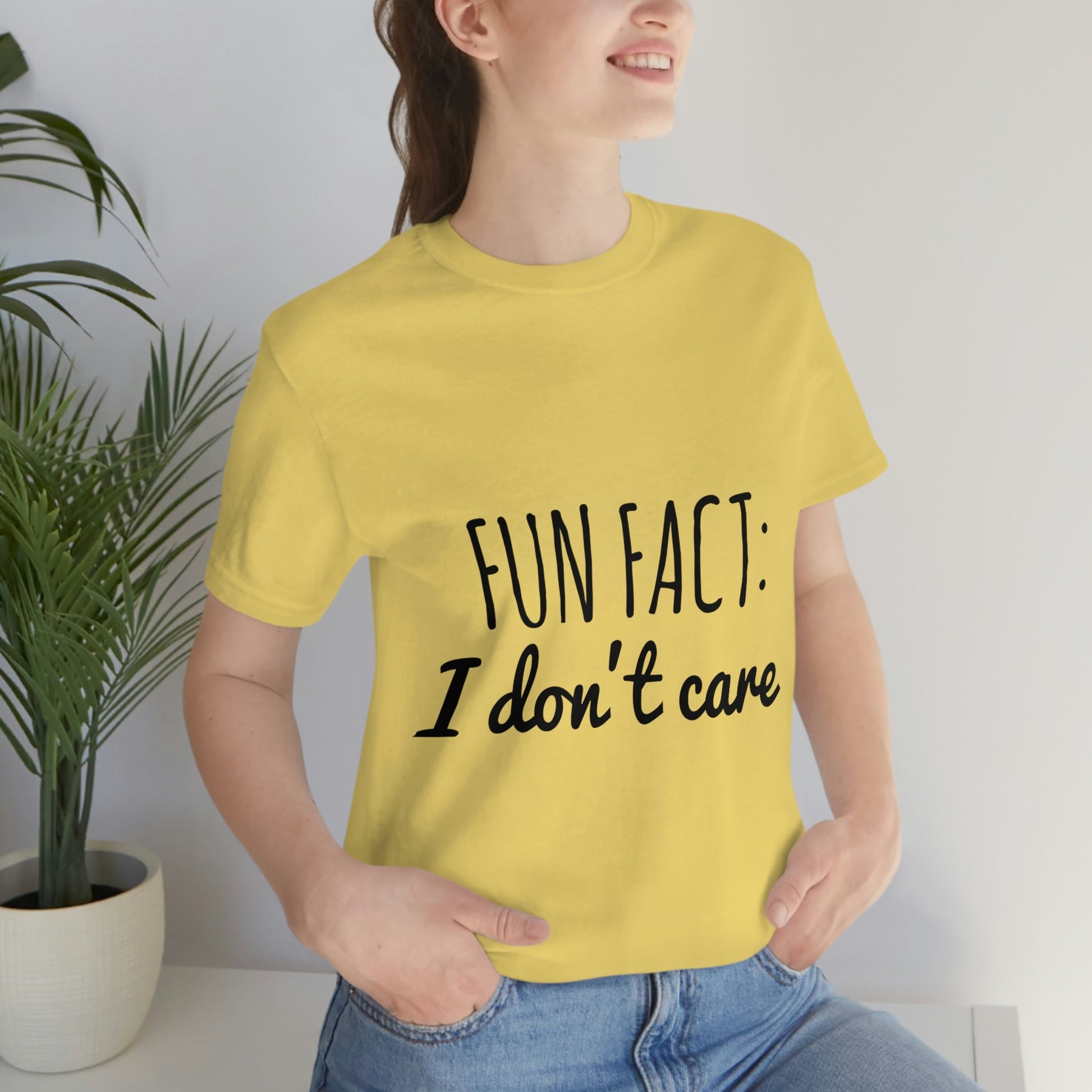 Fun Fact I don`t Care Humor Quotes Unisex Jersey Short Sleeve T-Shirt Ichaku [Perfect Gifts Selection]