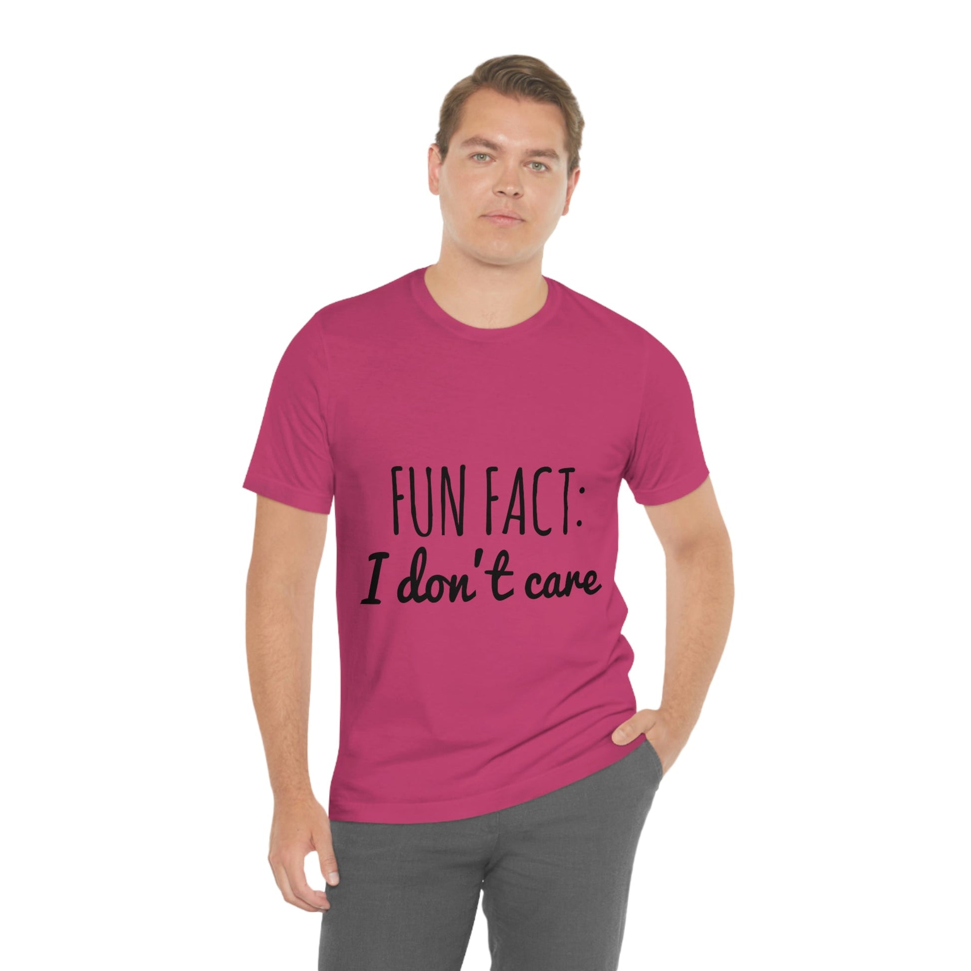 Fun Fact I don`t Care Humor Quotes Unisex Jersey Short Sleeve T-Shirt Ichaku [Perfect Gifts Selection]