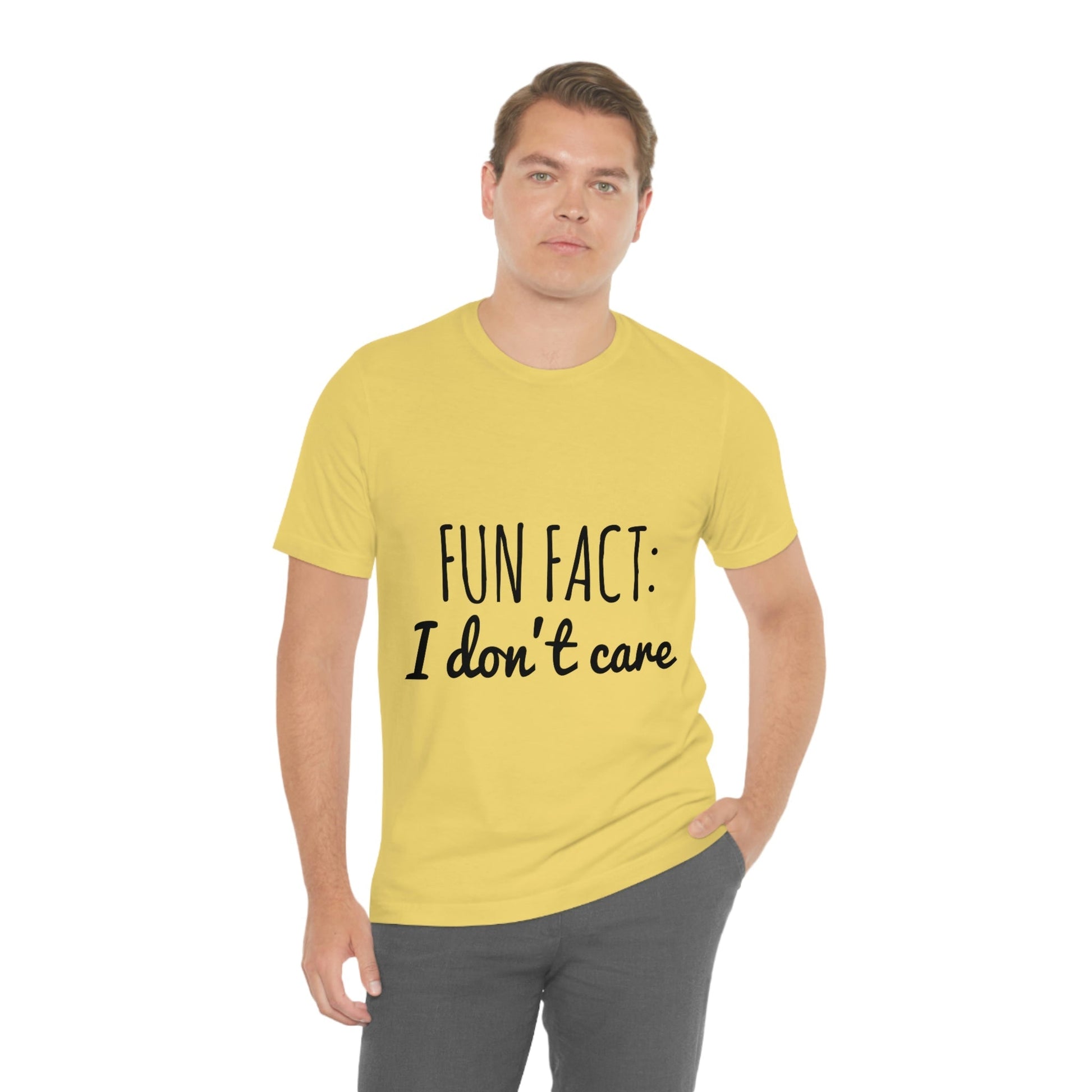 Fun Fact I don`t Care Humor Quotes Unisex Jersey Short Sleeve T-Shirt Ichaku [Perfect Gifts Selection]