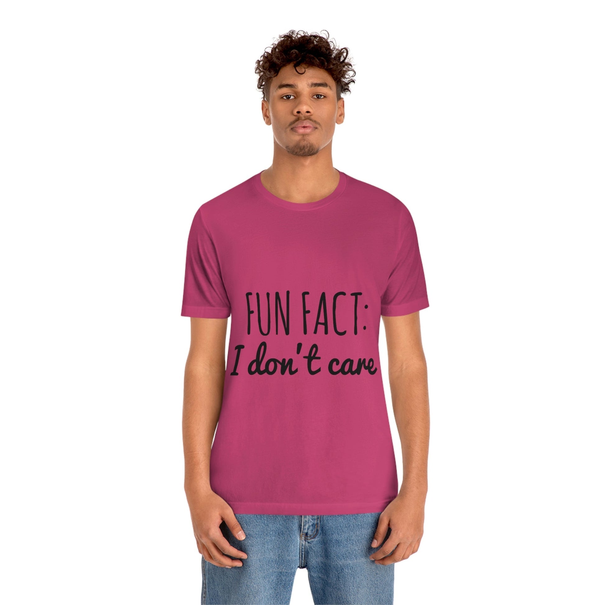 Fun Fact I don`t Care Humor Quotes Unisex Jersey Short Sleeve T-Shirt Ichaku [Perfect Gifts Selection]