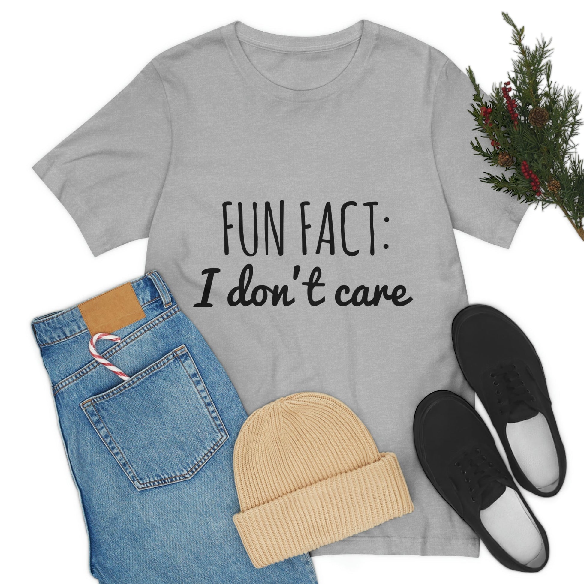 Fun Fact I don`t Care Humor Quotes Unisex Jersey Short Sleeve T-Shirt Ichaku [Perfect Gifts Selection]