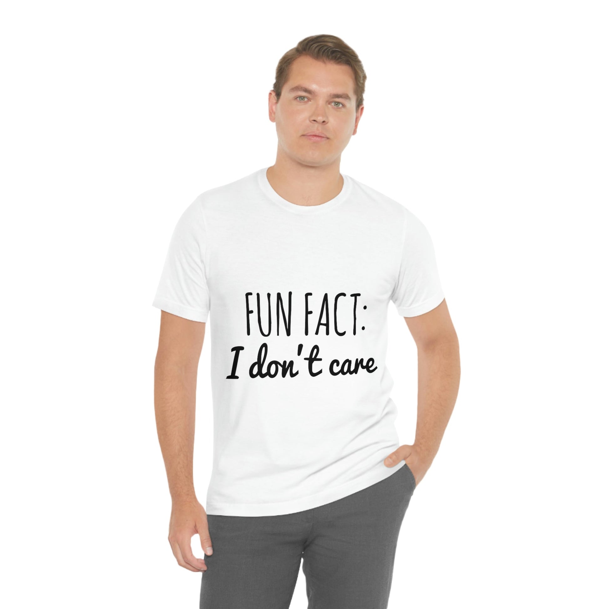 Fun Fact I don`t Care Humor Quotes Unisex Jersey Short Sleeve T-Shirt Ichaku [Perfect Gifts Selection]