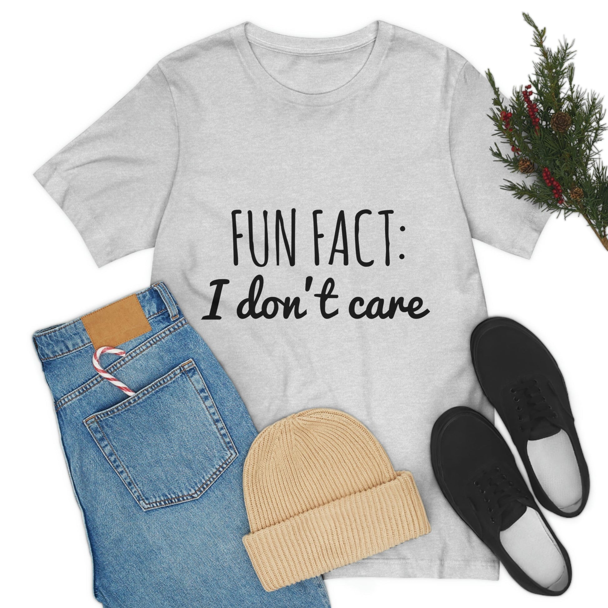 Fun Fact I don`t Care Humor Quotes Unisex Jersey Short Sleeve T-Shirt Ichaku [Perfect Gifts Selection]