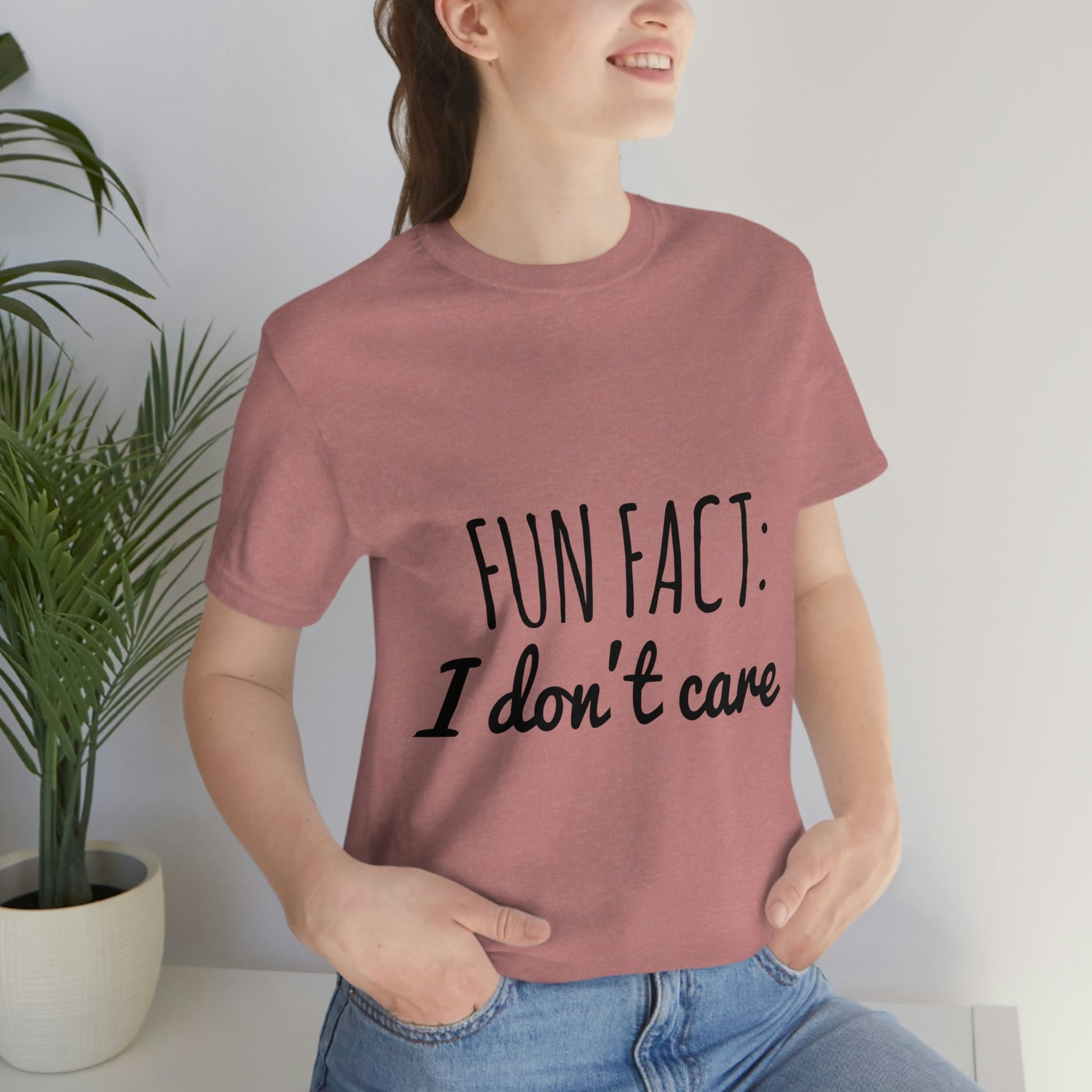 Fun Fact I don`t Care Humor Quotes Unisex Jersey Short Sleeve T-Shirt Ichaku [Perfect Gifts Selection]