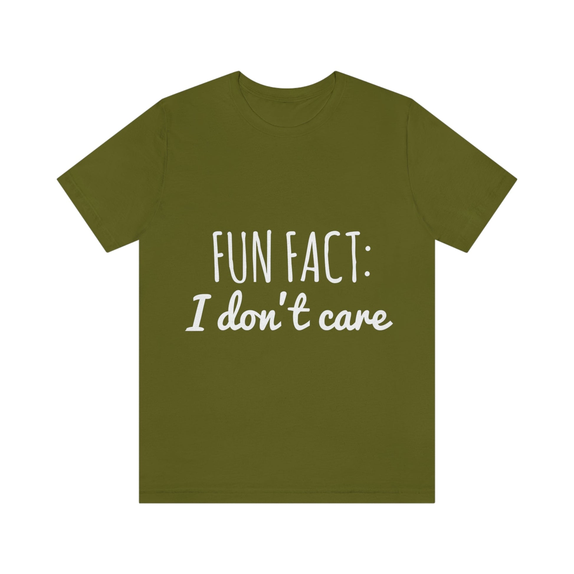 Fun Fact I don`t Care Humor Quotes White Text Unisex Jersey Short Sleeve T-Shirt Ichaku [Perfect Gifts Selection]