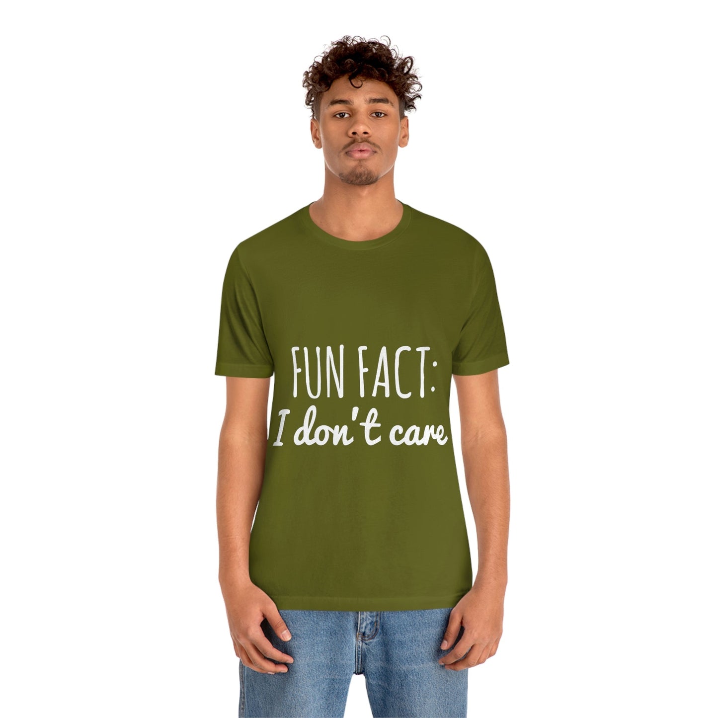 Fun Fact I don`t Care Humor Quotes White Text Unisex Jersey Short Sleeve T-Shirt Ichaku [Perfect Gifts Selection]