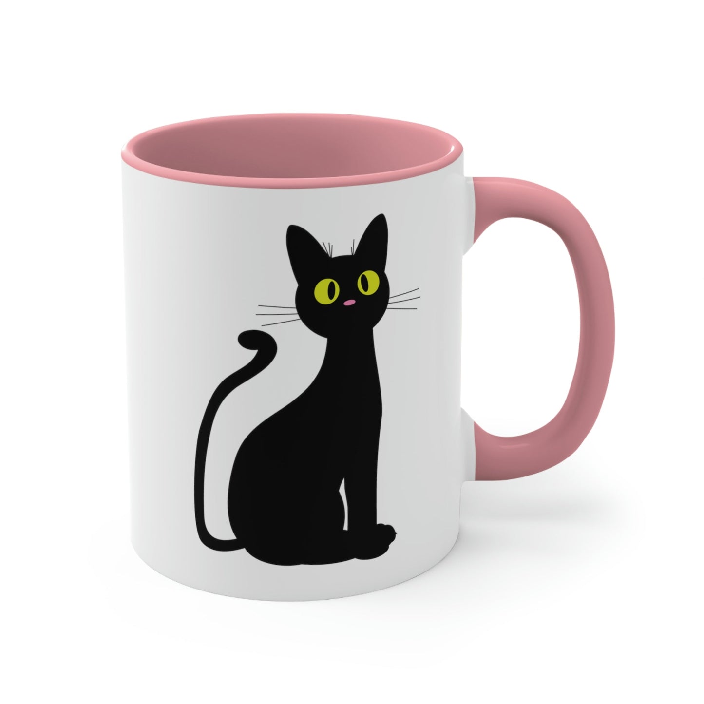 Funny Anime Black Cat Classic Accent Coffee Mug 11oz Ichaku [Perfect Gifts Selection]