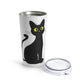 Funny Anime Black Cat Stainless Steel Hot or Cold Vacuum Tumbler 20oz Ichaku [Perfect Gifts Selection]