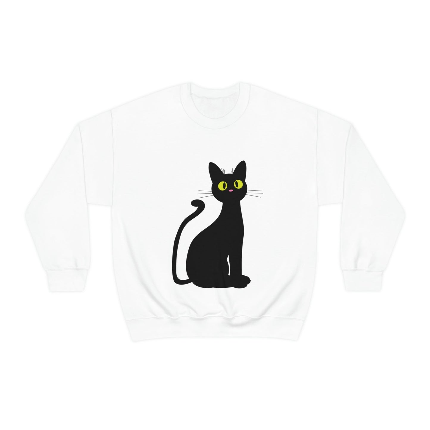 Funny Anime Black Cat Unisex Heavy Blend™ Crewneck Sweatshirt Ichaku [Perfect Gifts Selection]