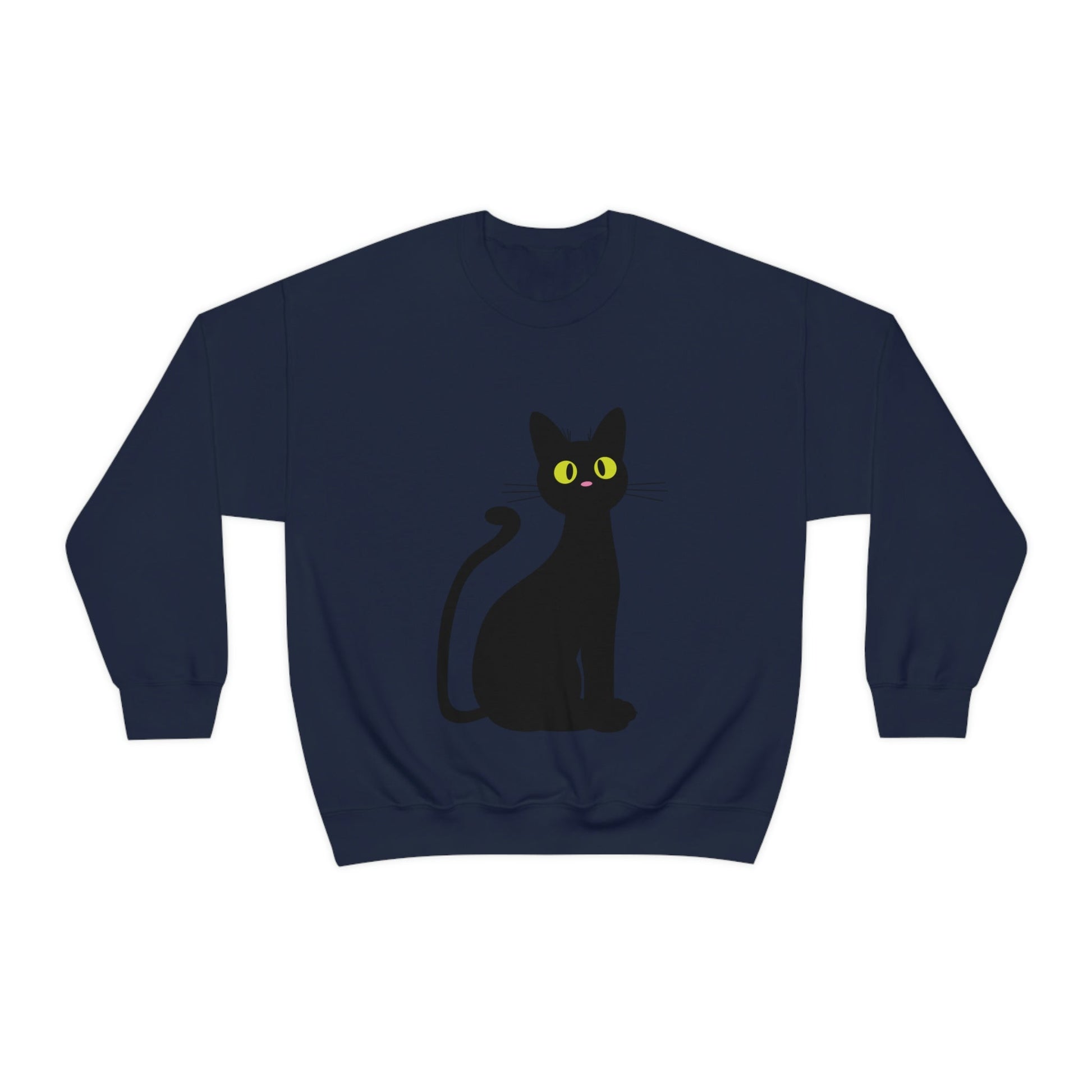 Funny Anime Black Cat Unisex Heavy Blend™ Crewneck Sweatshirt Ichaku [Perfect Gifts Selection]