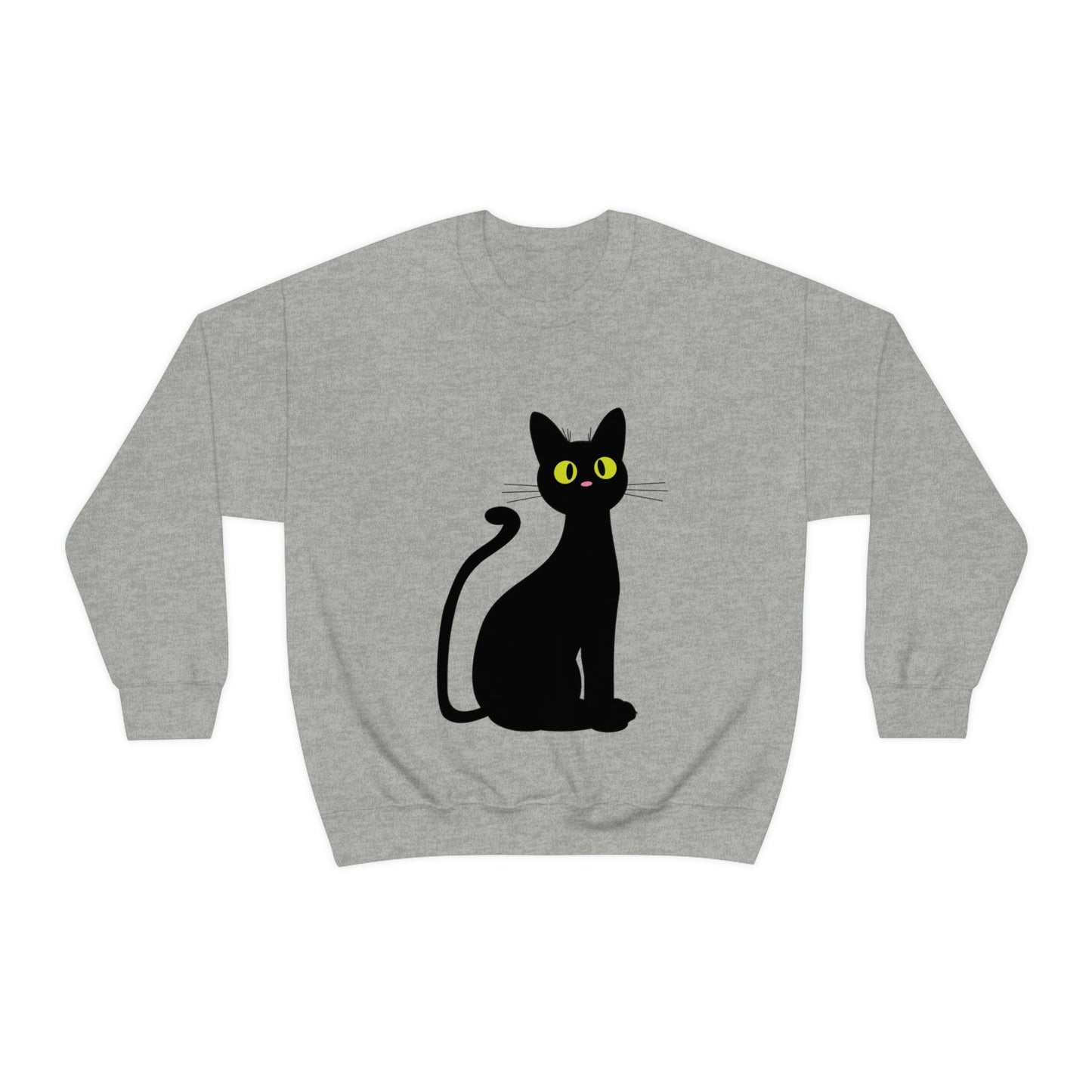 Funny Anime Black Cat Unisex Heavy Blend™ Crewneck Sweatshirt Ichaku [Perfect Gifts Selection]