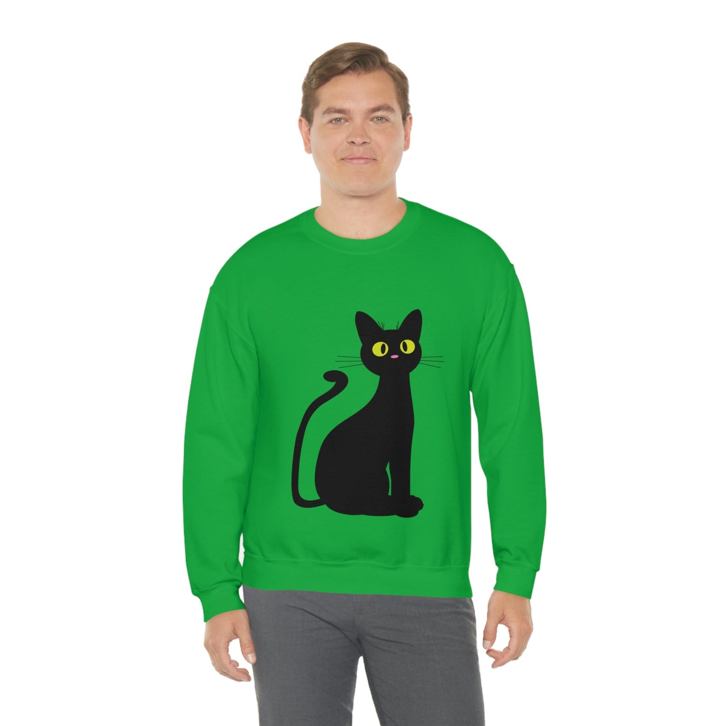 Funny Anime Black Cat Unisex Heavy Blend™ Crewneck Sweatshirt Ichaku [Perfect Gifts Selection]