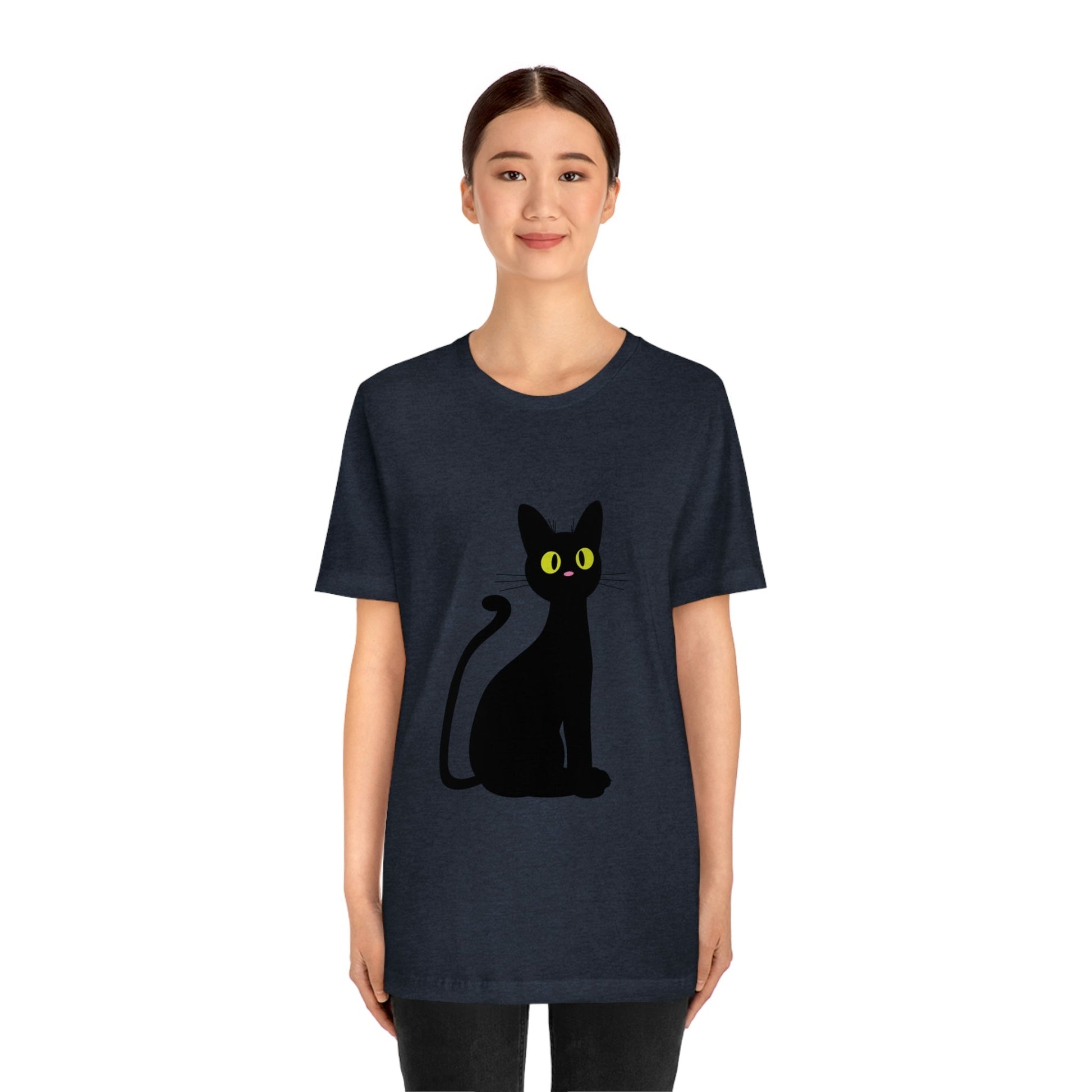 Funny Anime Black Cat Unisex Jersey Short Sleeve T-Shirt Ichaku [Perfect Gifts Selection]