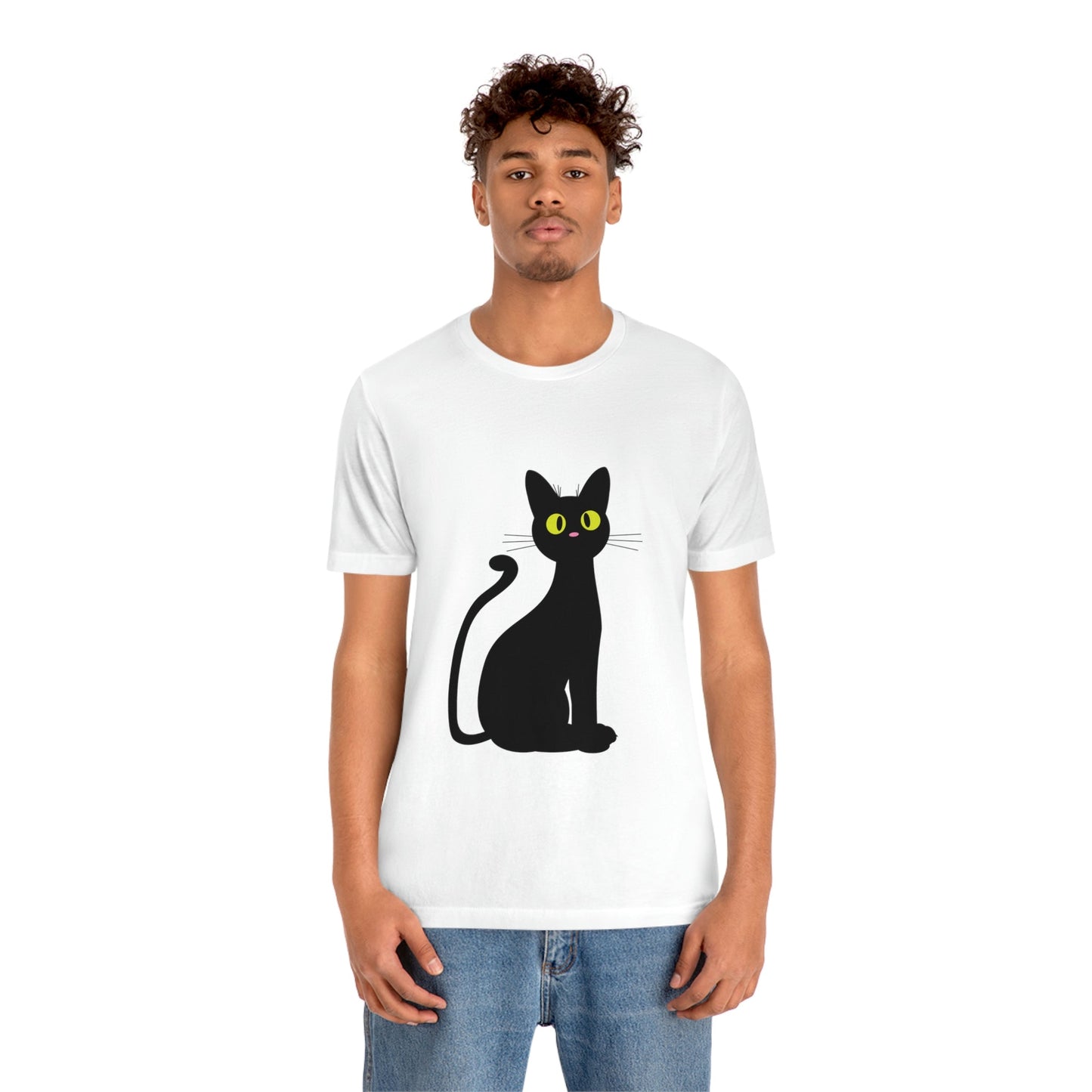 Funny Anime Black Cat Unisex Jersey Short Sleeve T-Shirt Ichaku [Perfect Gifts Selection]