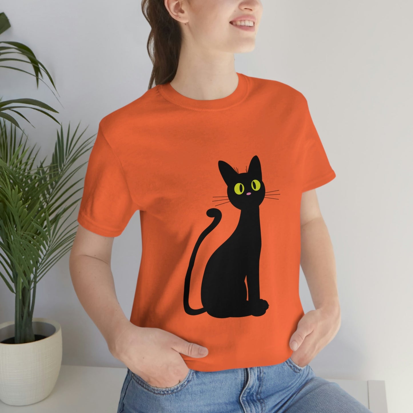 Funny Anime Black Cat Unisex Jersey Short Sleeve T-Shirt Ichaku [Perfect Gifts Selection]