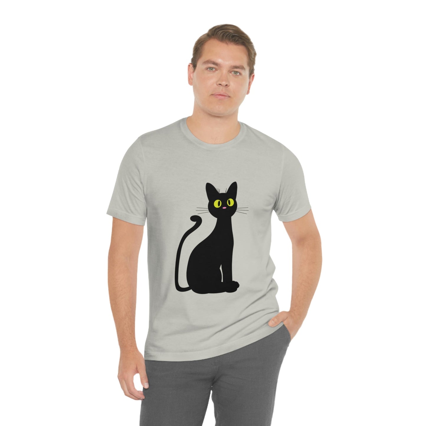 Funny Anime Black Cat Unisex Jersey Short Sleeve T-Shirt Ichaku [Perfect Gifts Selection]