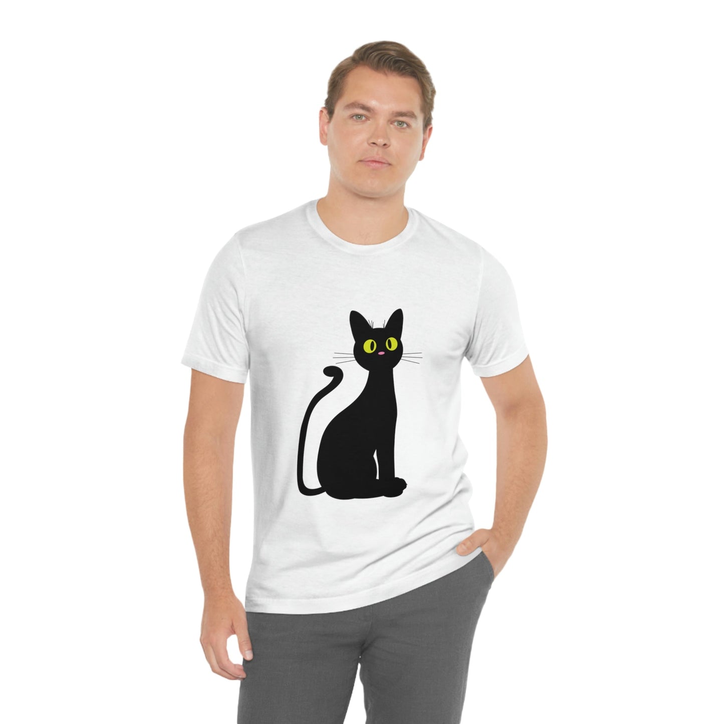 Funny Anime Black Cat Unisex Jersey Short Sleeve T-Shirt Ichaku [Perfect Gifts Selection]