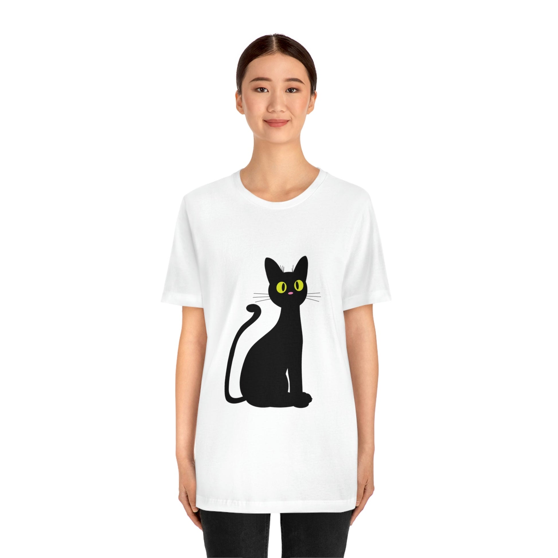 Funny Anime Black Cat Unisex Jersey Short Sleeve T-Shirt Ichaku [Perfect Gifts Selection]