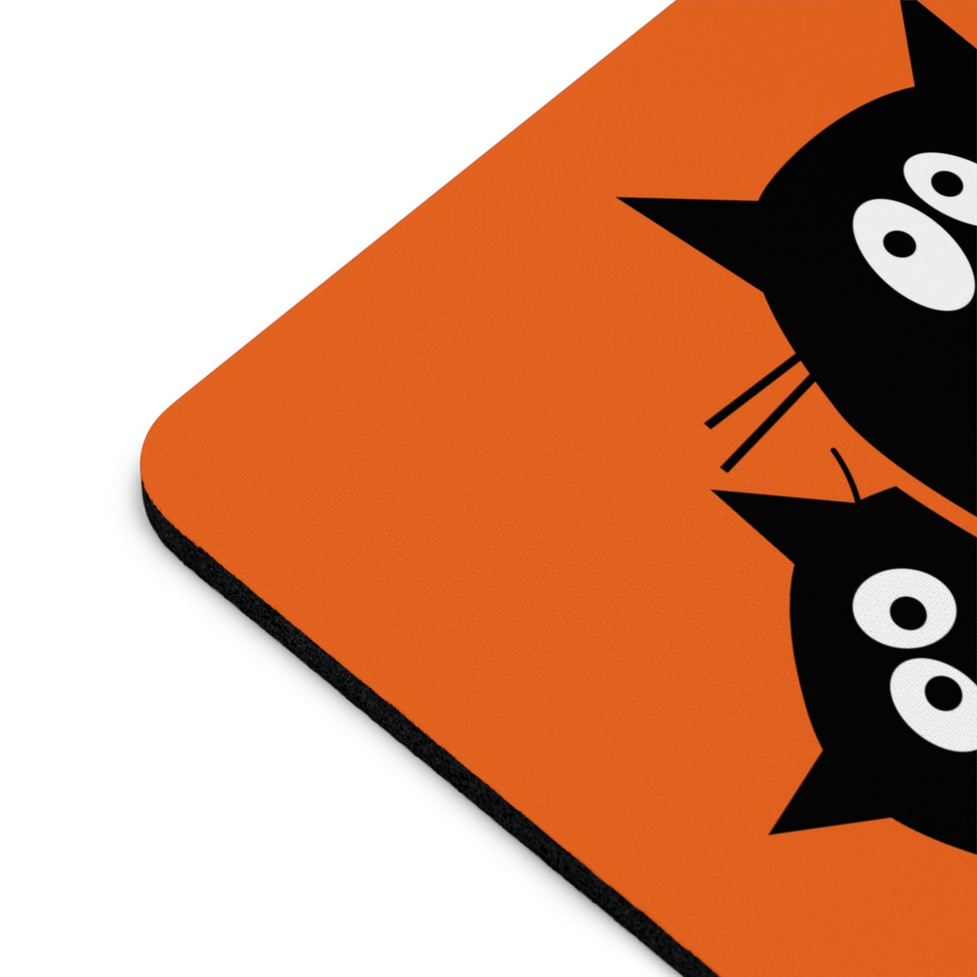 Funny Black Cats Lovers Watching Eyes Cartoon Halloween Meme Ergonomic Non-slip Creative Design Mouse Pad Ichaku [Perfect Gifts Selection]