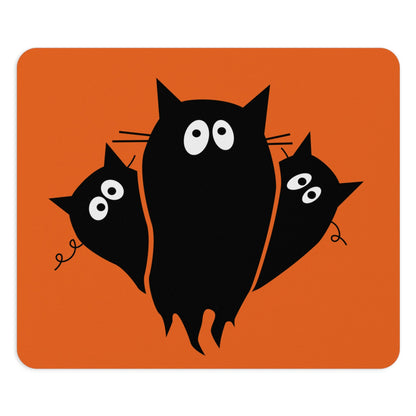 Funny Black Cats Lovers Watching Eyes Cartoon Halloween Meme Ergonomic Non-slip Creative Design Mouse Pad Ichaku [Perfect Gifts Selection]