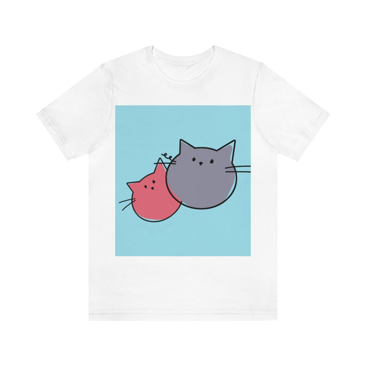 Funny Cartoon Cats Anime Meme Kawaii Unisex Jersey Short Sleeve T-Shirt Ichaku [Perfect Gifts Selection]