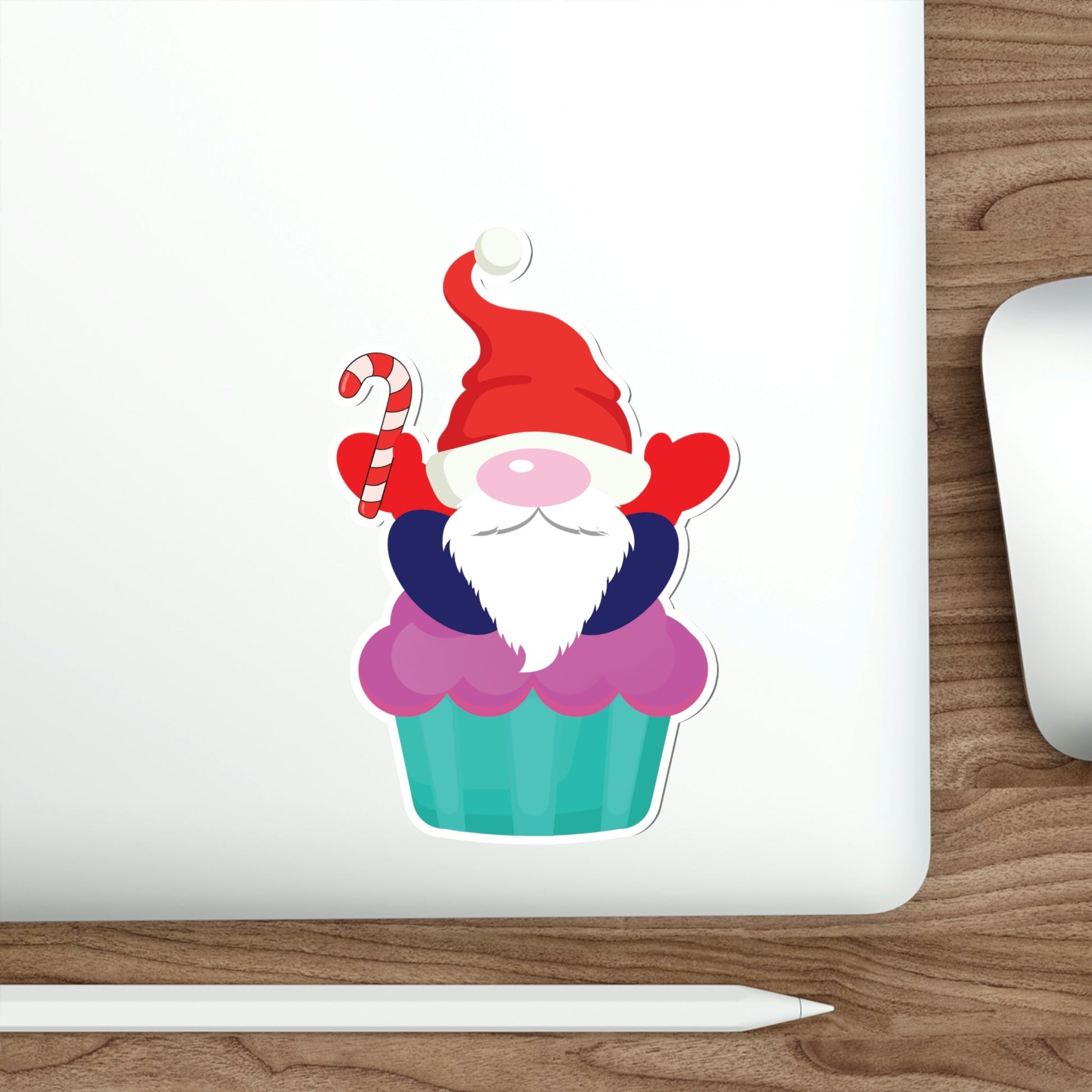 Funny Cartoon Santa Portrait Cake Die-Cut Sticker Ichaku [Perfect Gifts Selection]