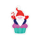 Funny Cartoon Santa Portrait Cake Die-Cut Sticker Ichaku [Perfect Gifts Selection]