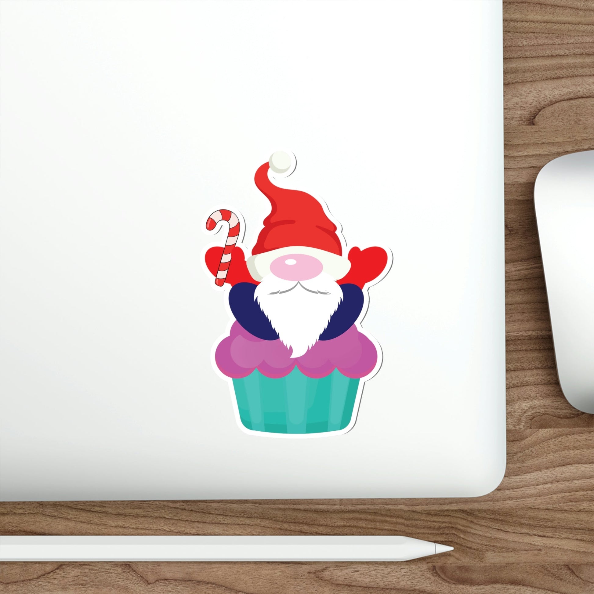 Funny Cartoon Santa Portrait Cake Die-Cut Sticker Ichaku [Perfect Gifts Selection]