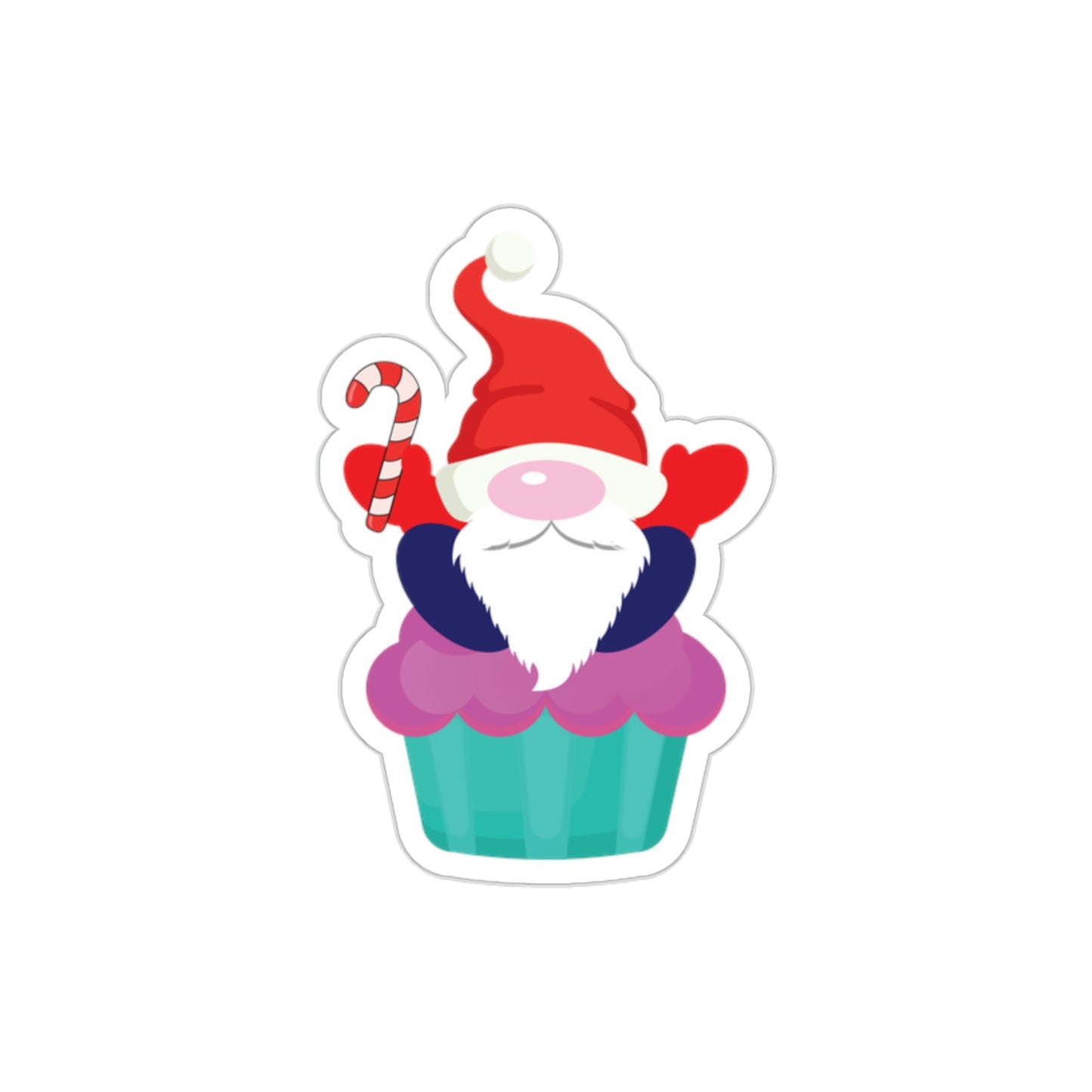 Funny Cartoon Santa Portrait Cake Die-Cut Sticker Ichaku [Perfect Gifts Selection]