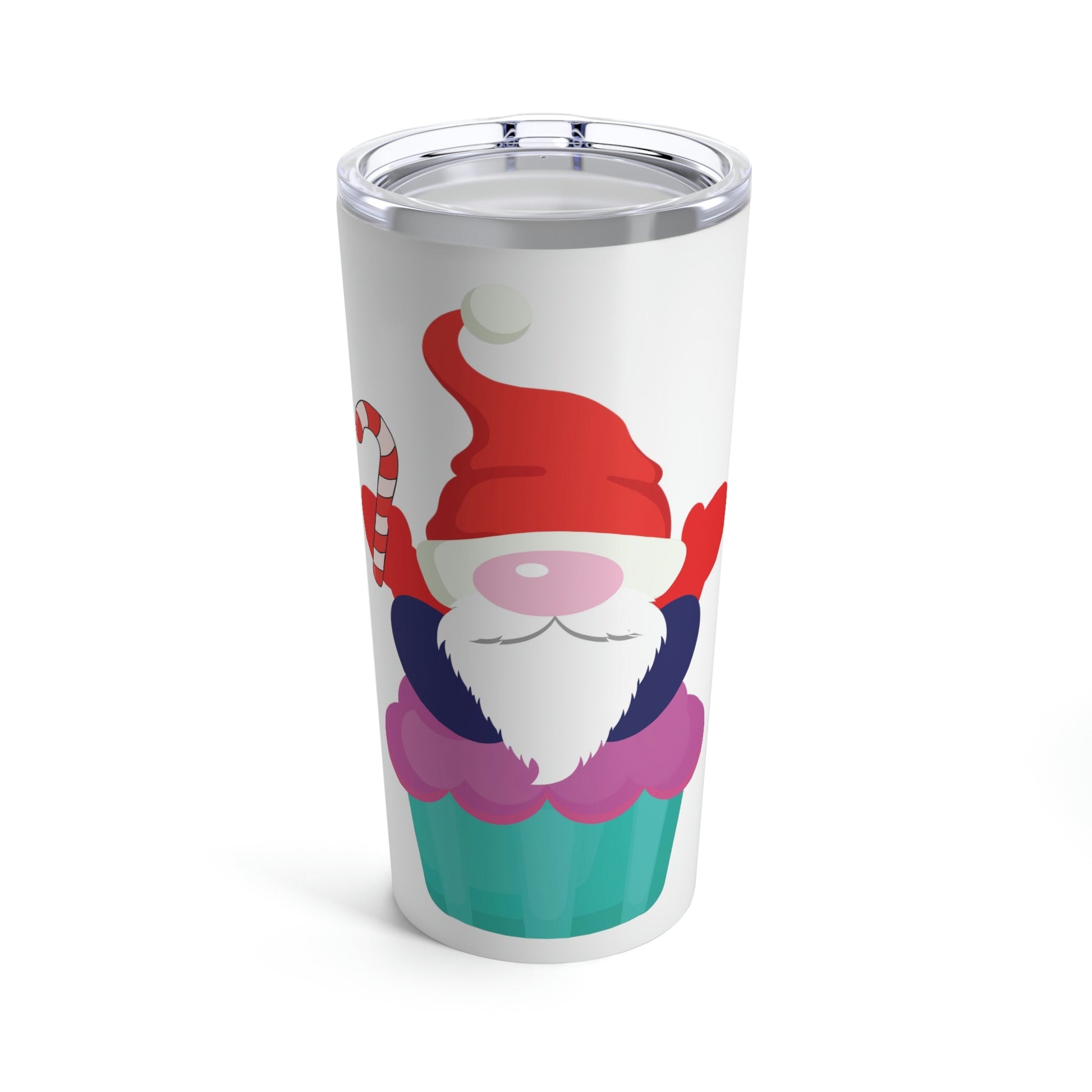 Funny Cartoon Santa Portrait Cake Stainless Steel Hot or Cold Vacuum Tumbler 20oz Ichaku [Perfect Gifts Selection]