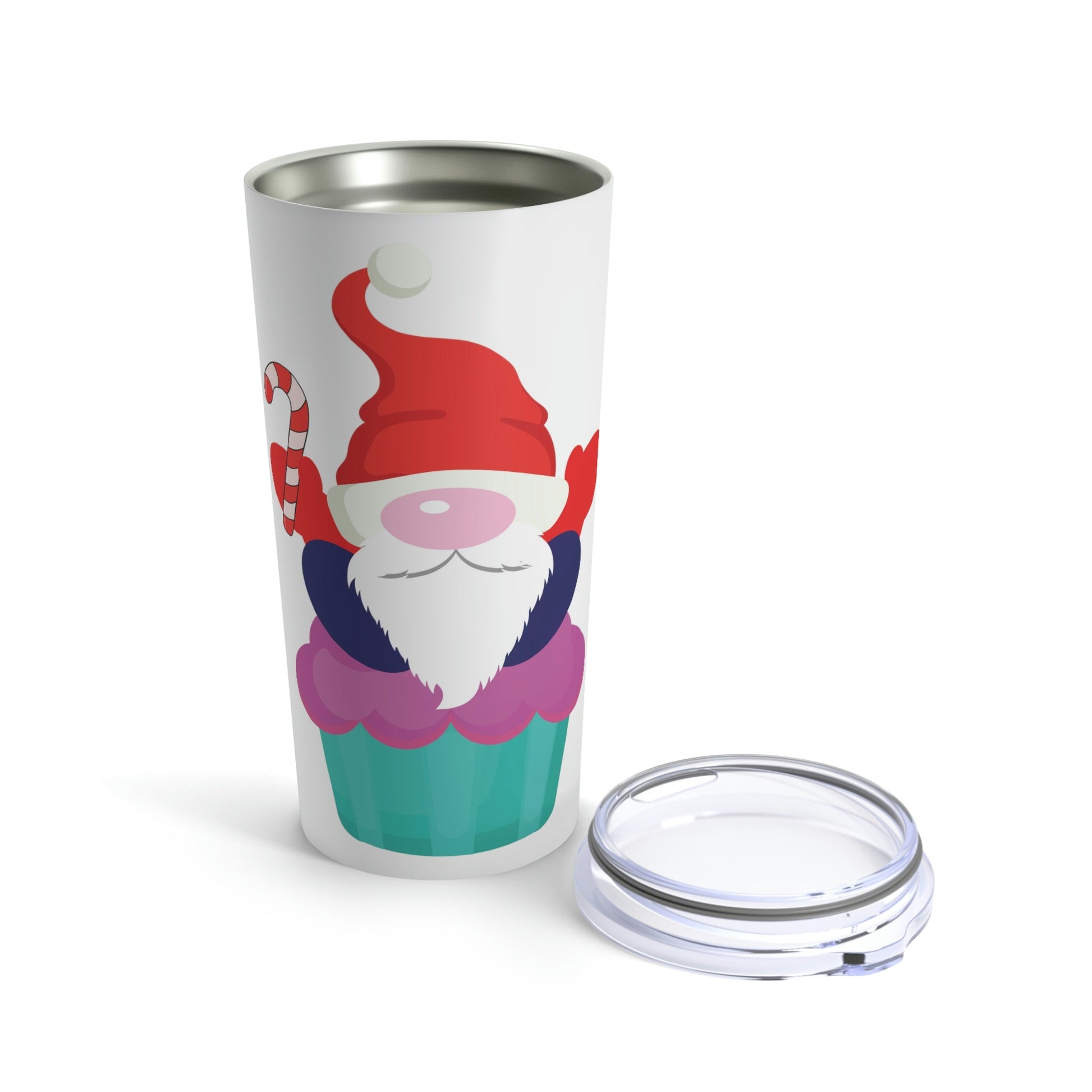 Funny Cartoon Santa Portrait Cake Stainless Steel Hot or Cold Vacuum Tumbler 20oz Ichaku [Perfect Gifts Selection]