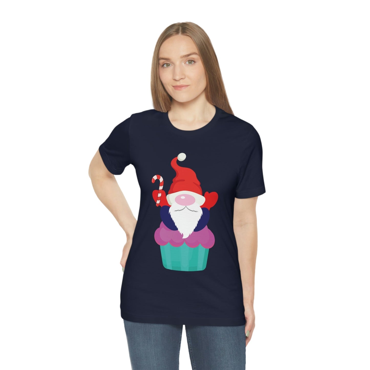 Funny Cartoon Santa Portrait Cake Unisex Jersey Short Sleeve T-Shirt Ichaku [Perfect Gifts Selection]