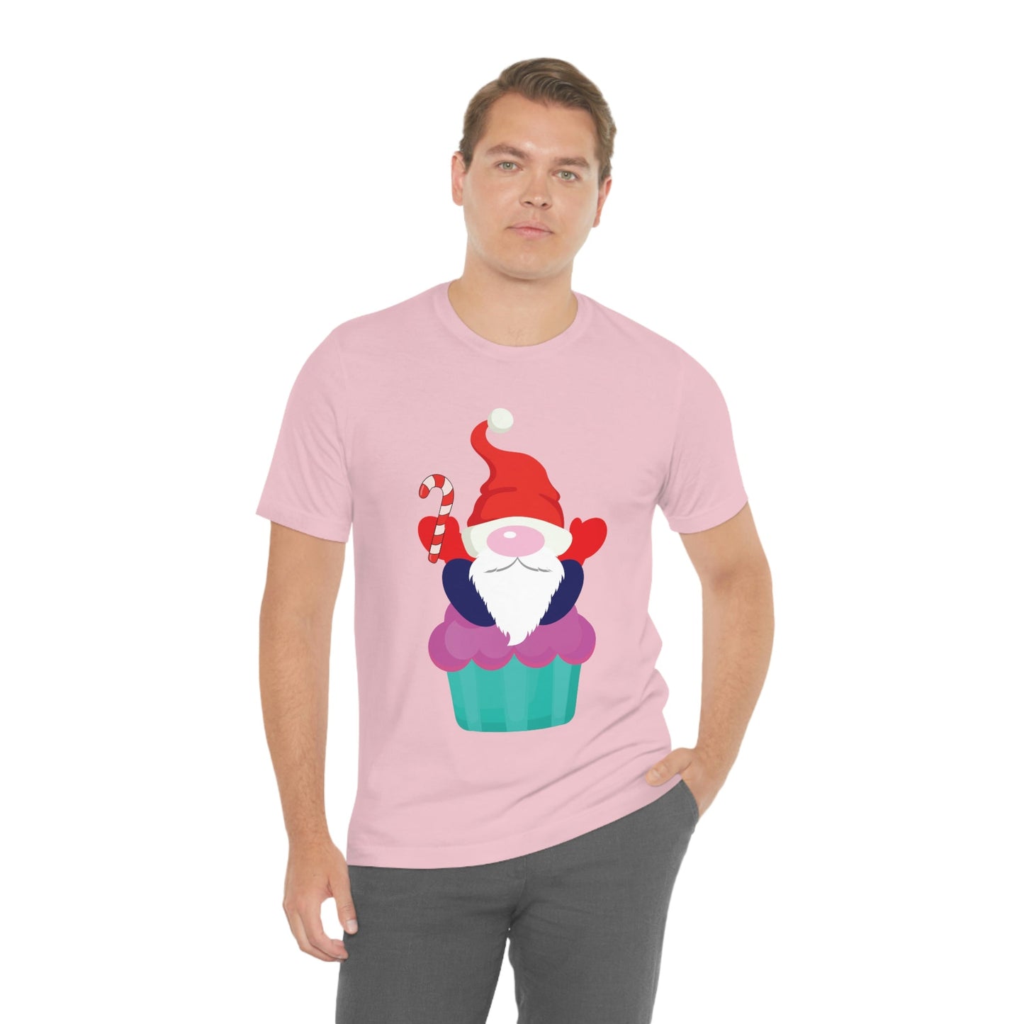 Funny Cartoon Santa Portrait Cake Unisex Jersey Short Sleeve T-Shirt Ichaku [Perfect Gifts Selection]