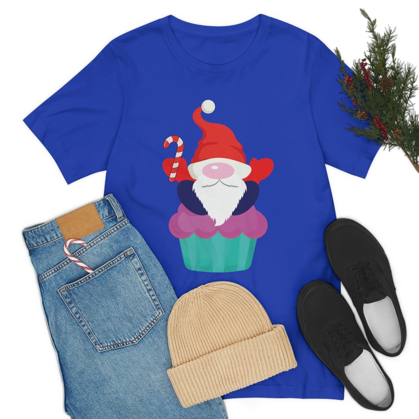 Funny Cartoon Santa Portrait Cake Unisex Jersey Short Sleeve T-Shirt Ichaku [Perfect Gifts Selection]