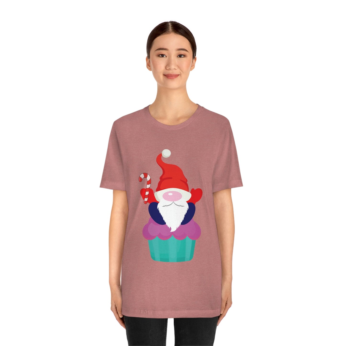 Funny Cartoon Santa Portrait Cake Unisex Jersey Short Sleeve T-Shirt Ichaku [Perfect Gifts Selection]