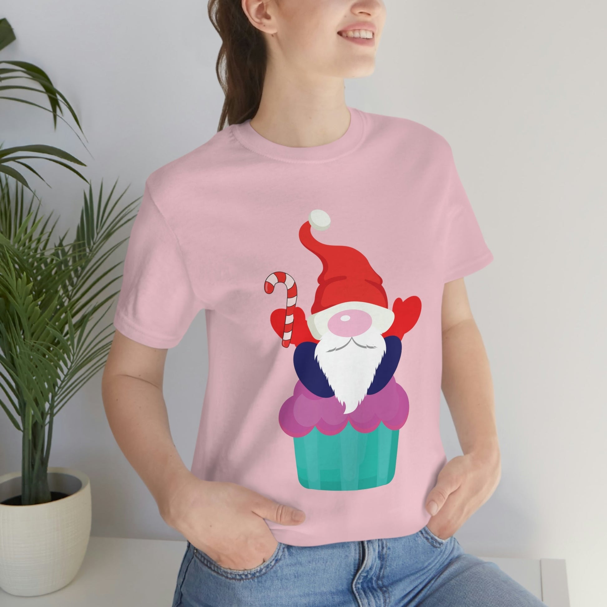 Funny Cartoon Santa Portrait Cake Unisex Jersey Short Sleeve T-Shirt Ichaku [Perfect Gifts Selection]