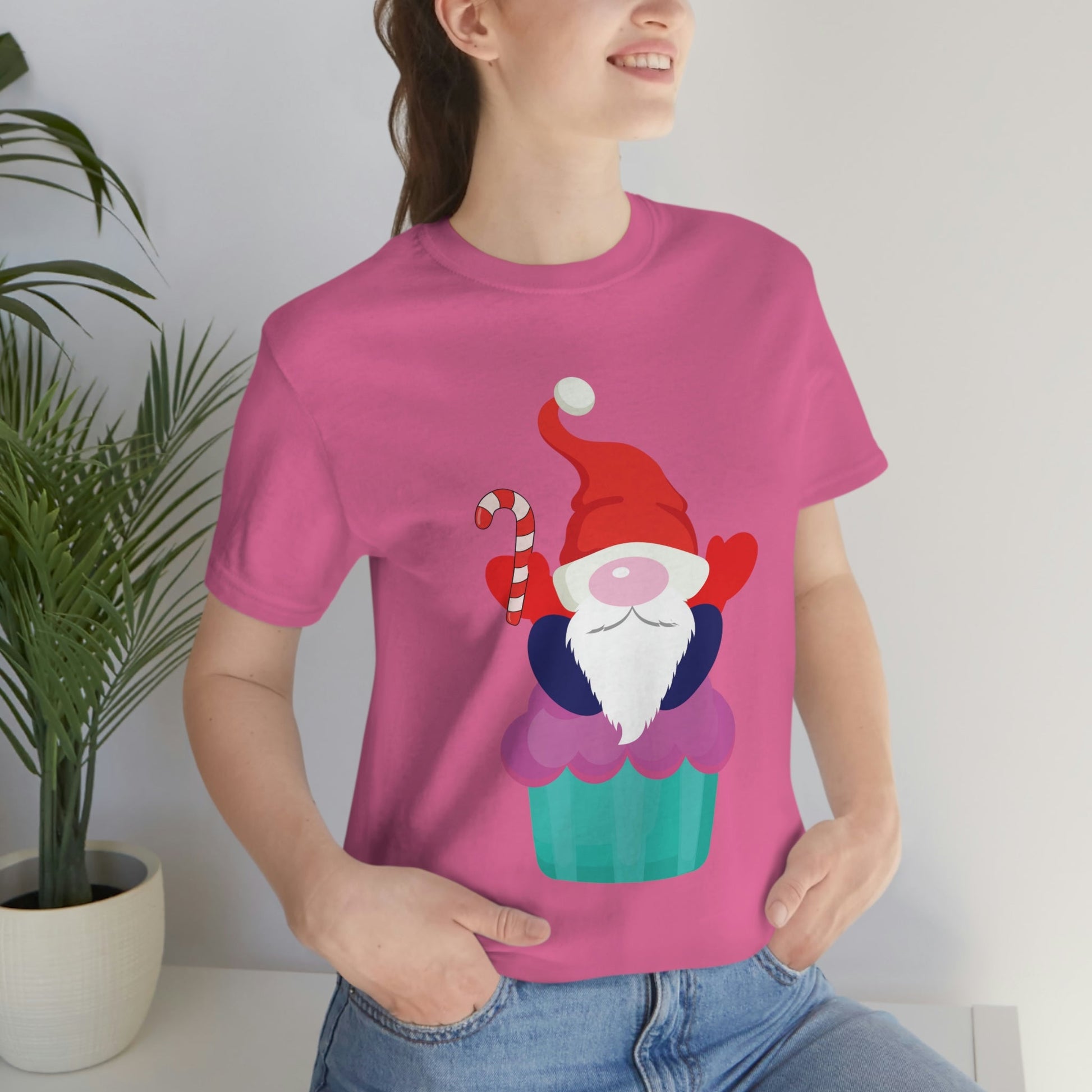 Funny Cartoon Santa Portrait Cake Unisex Jersey Short Sleeve T-Shirt Ichaku [Perfect Gifts Selection]